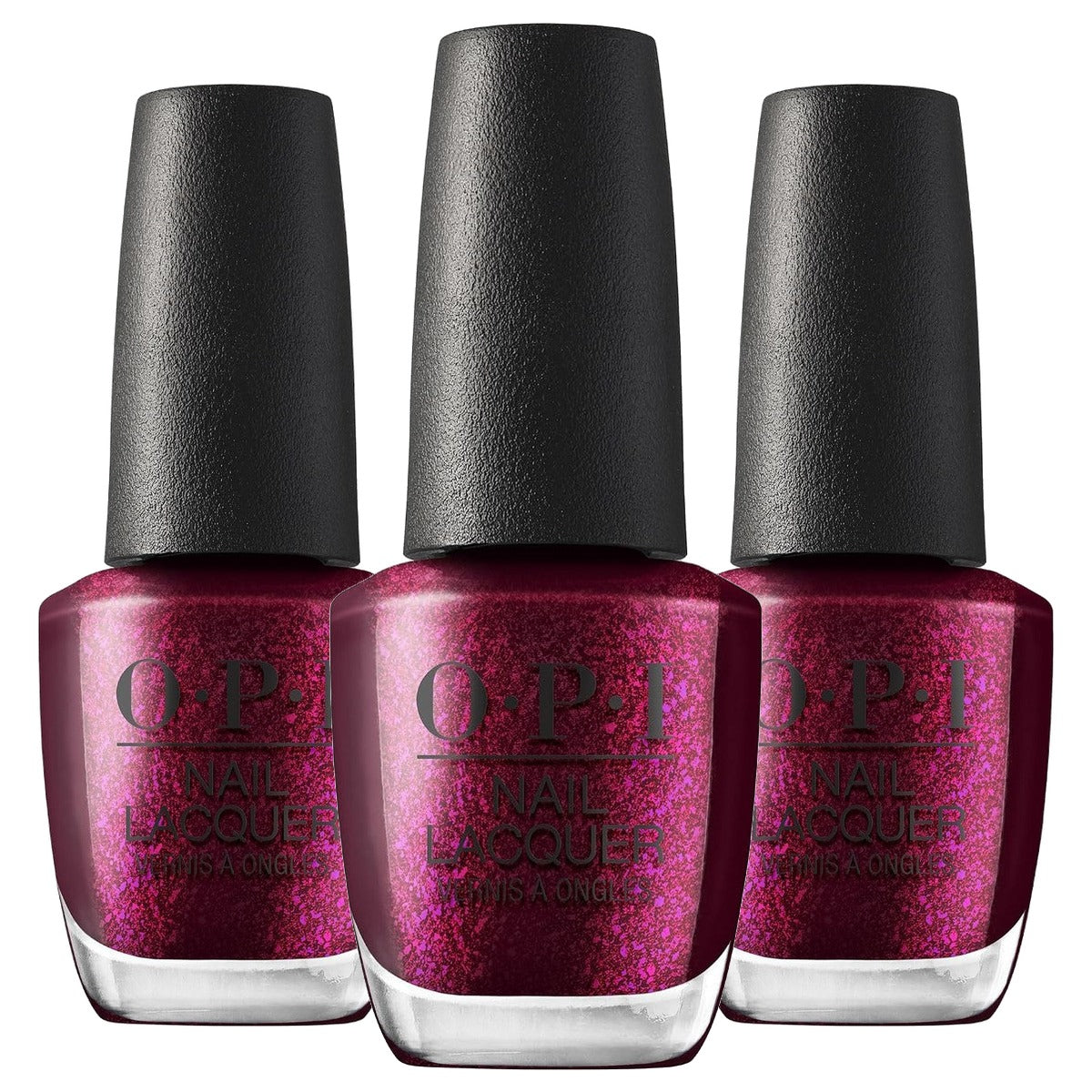 OPI Nail Lacquer Klassieke Nagellak Bordeauxrood met Glitter 15 ml - 3-pack