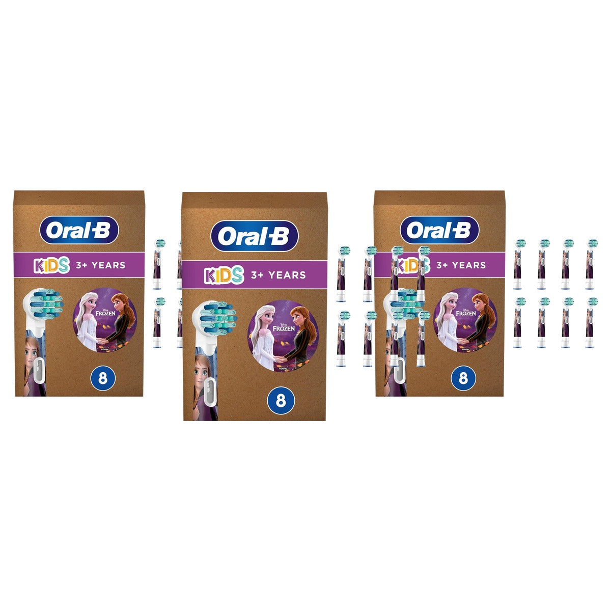 Oral-B Kids Frozen opzetborstels 3 x 8 stuks - Voordeelverpakking