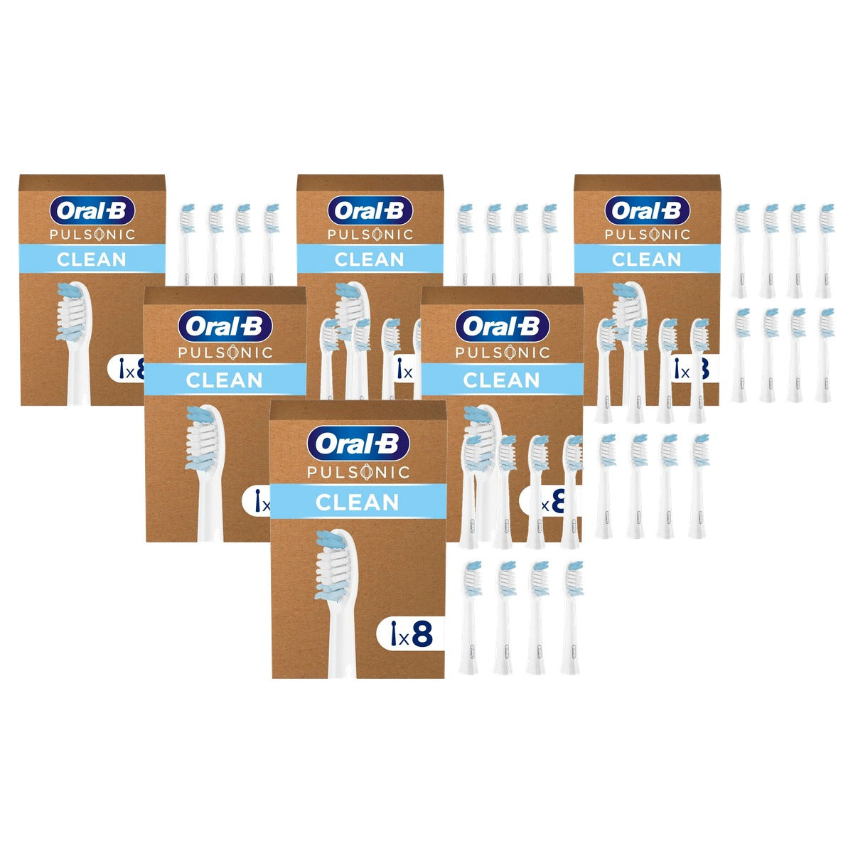Oral-B Pulsonic Clean opzetborstels wit 6 x 8 stuks - Voordeelverpakking