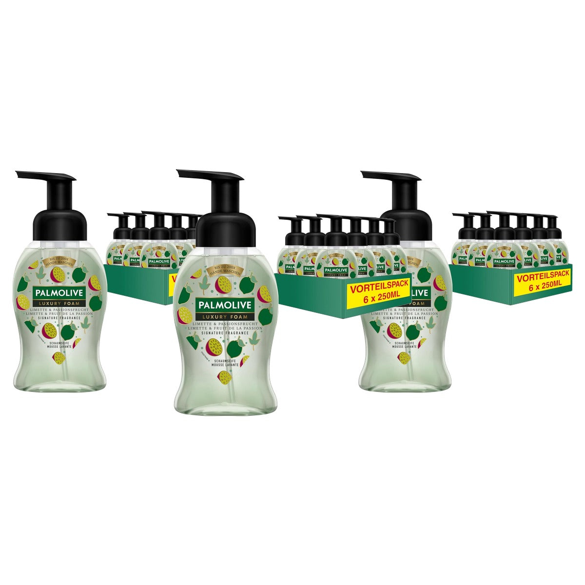 Palmolive Luxury Foam schuimzeep limoen & passievrucht 3 x 250 ml - Voordeelverpakking