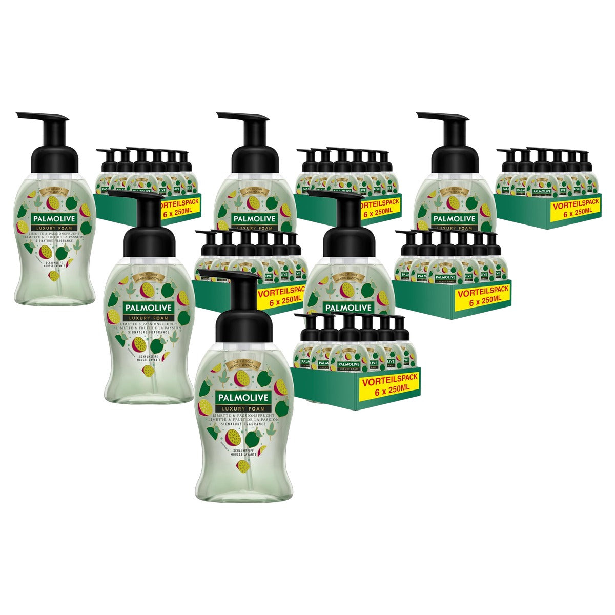 Palmolive Luxury Foam schuimzeep limoen & passievrucht 6 x 250 ml - Voordeelverpakking