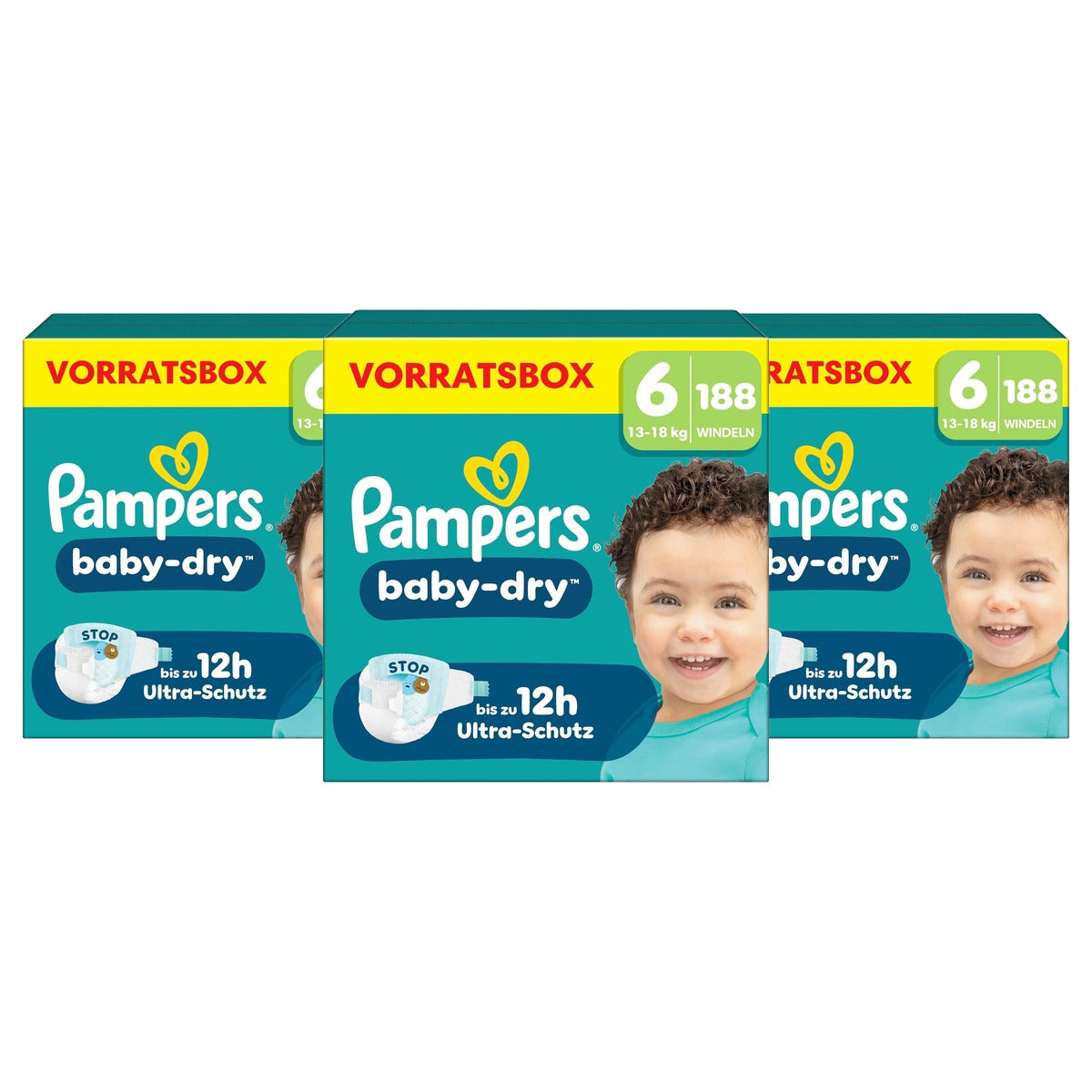 Pampers Baby-Dry maat 6, 188 luiers, 13 3 x 18 kg - Voordeelverpakking