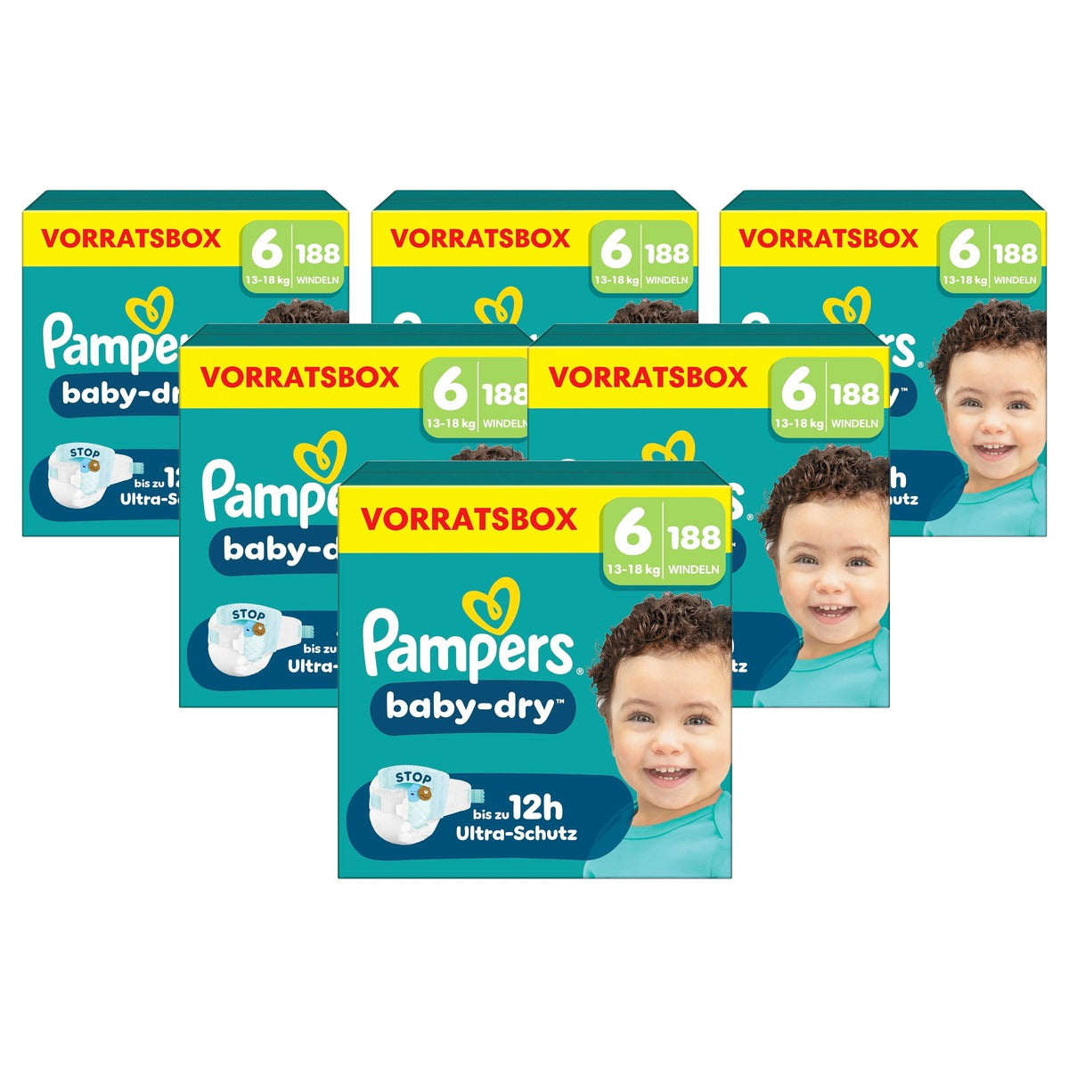 Pampers Baby-Dry maat 6, 188 luiers, 13 6 x 18 kg - Voordeelverpakking