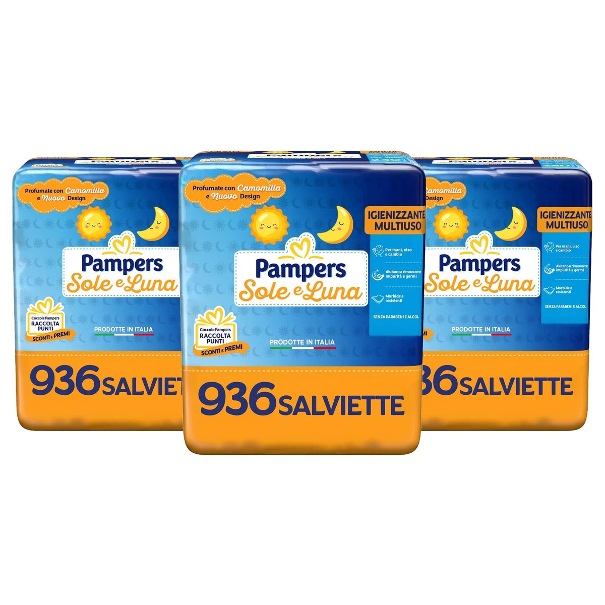 Pampers Doeken zon en maan met kamille, 936 doekjes - 3-pack