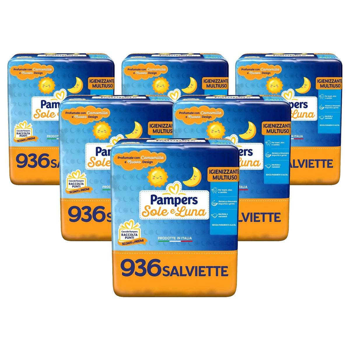 Pampers Doeken zon en maan met kamille, 936 doekjes - 6-pack