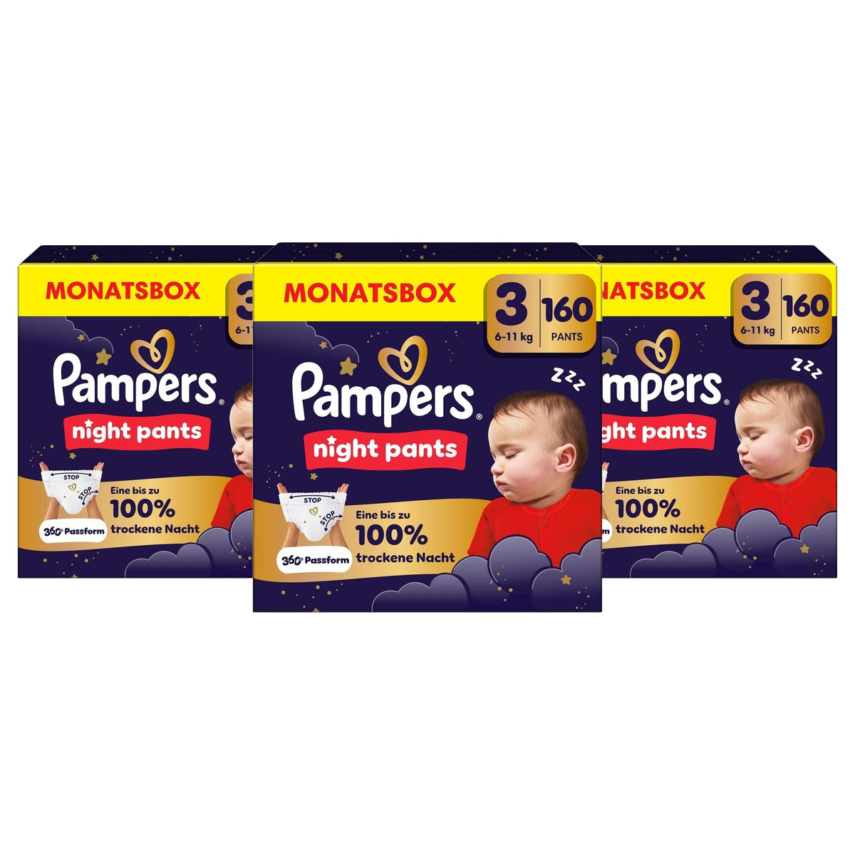 Pampers Night Pants maat 3 160 luiers 6 3 x 11 kg - Voordeelverpakking