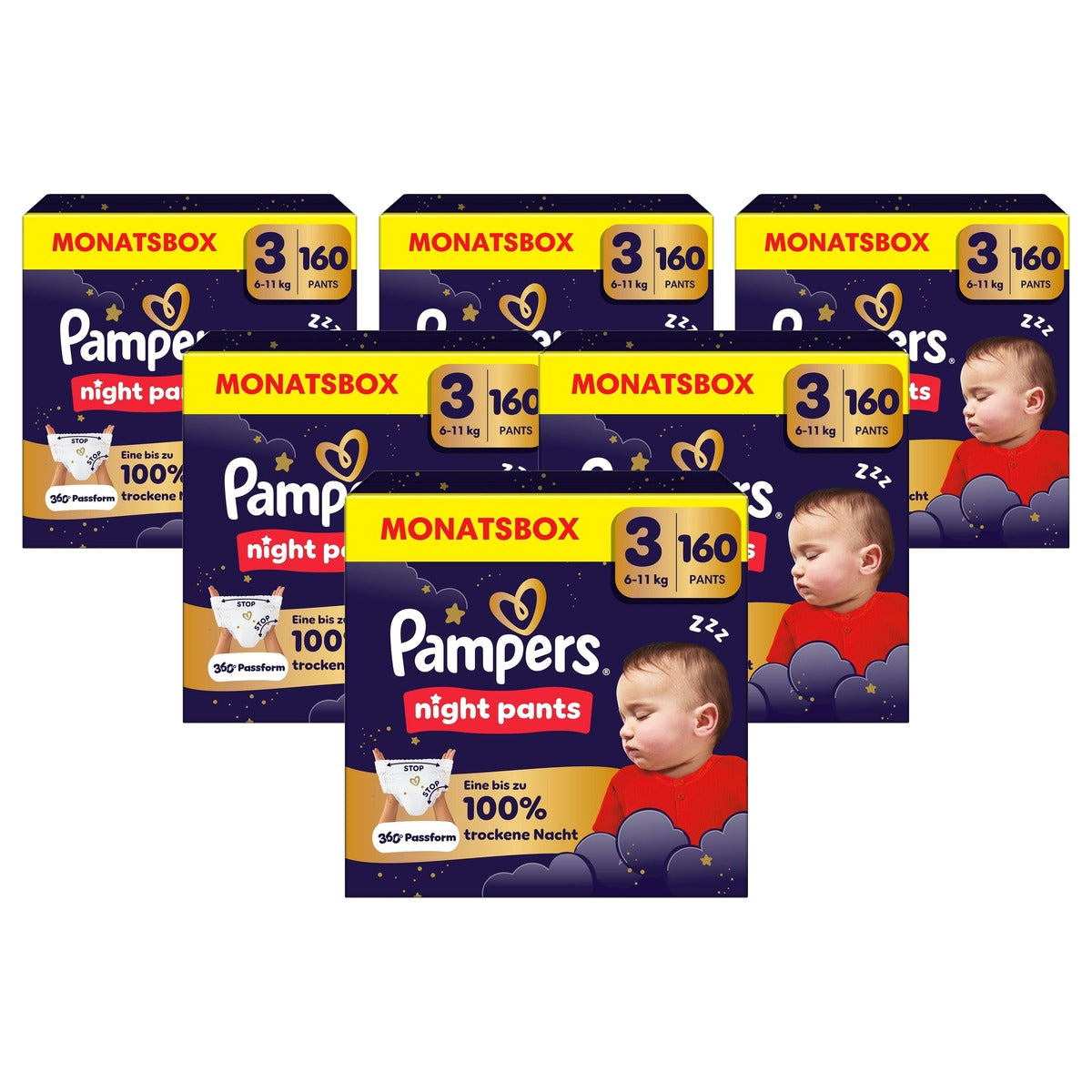 Pampers Night Pants maat 3 160 luiers 6 6 x 11 kg - Voordeelverpakking