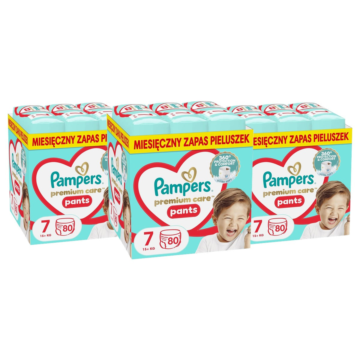 Pampers Premium Care luiers maat 7, 80 luiers+ 3 x 15 kg - Voordeelverpakking