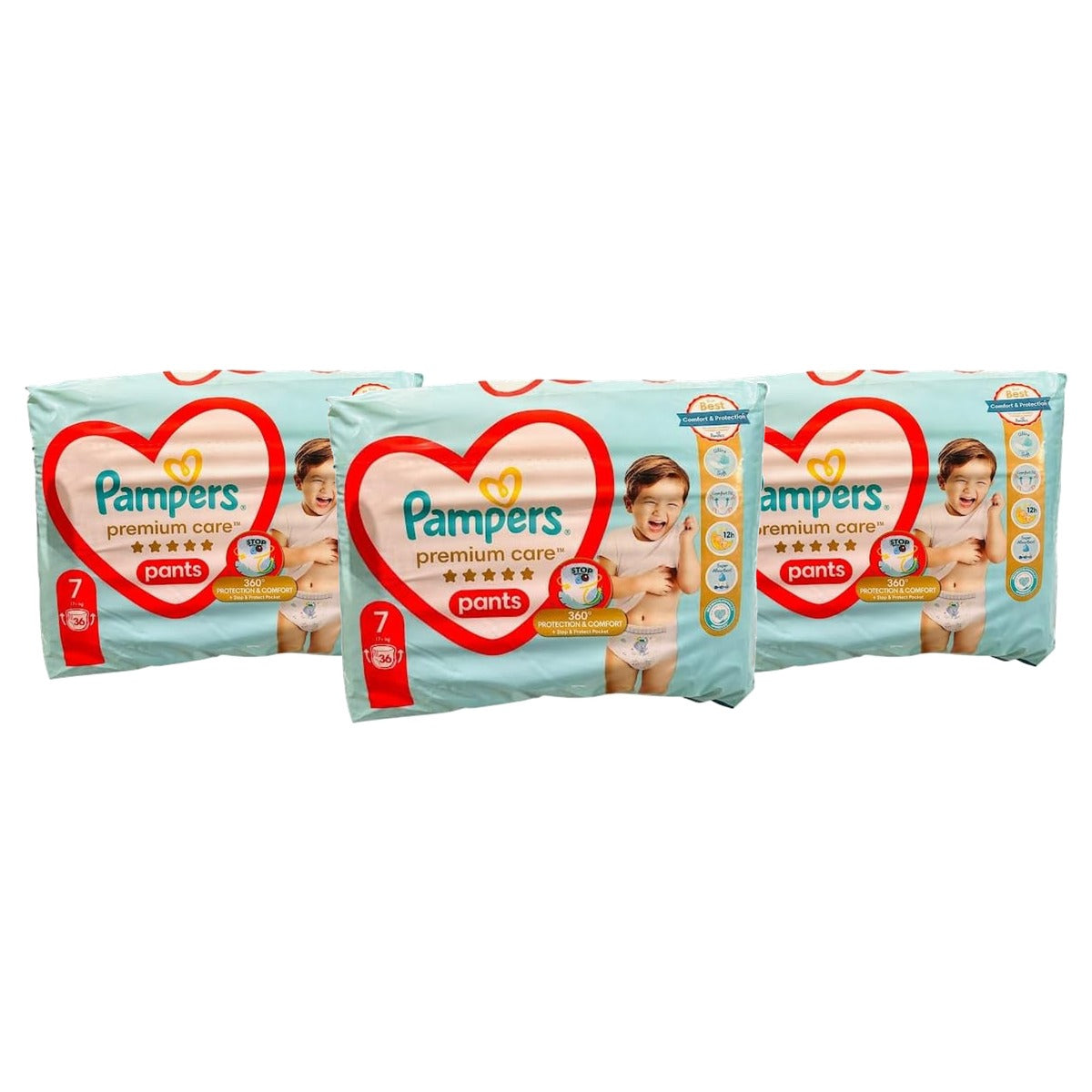 Pampers Premium Care Pants maat 7 (17+ kg) 3 x 36 stuks - Voordeelverpakking