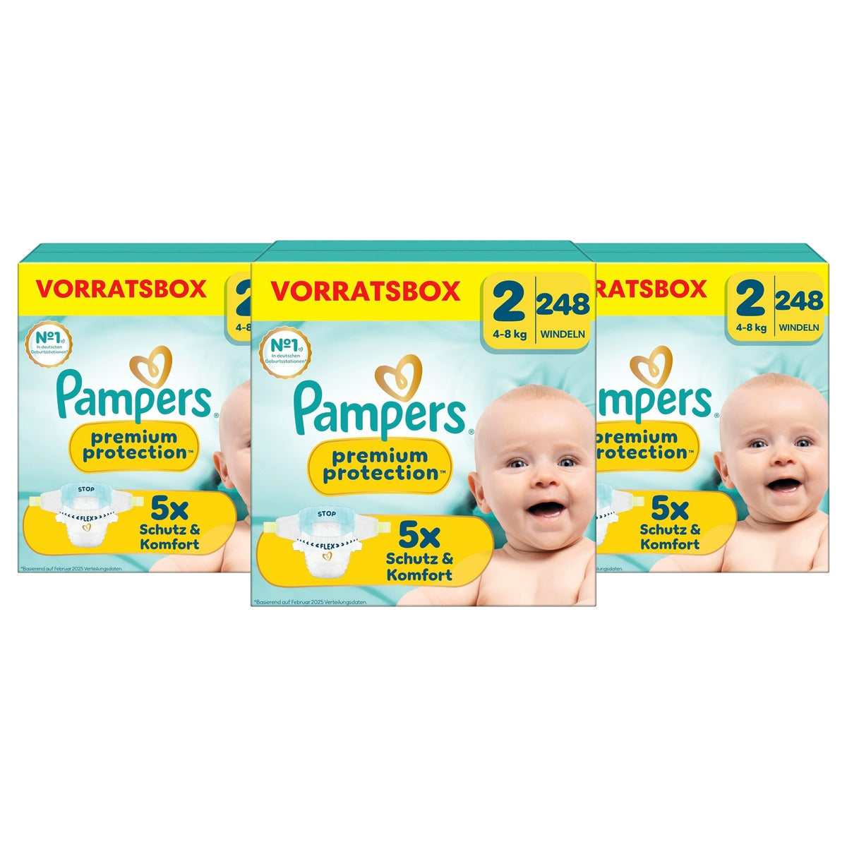 Pampers Premium Protection maat 2, 248 luiers, 4 3 x 8 kg - Voordeelverpakking