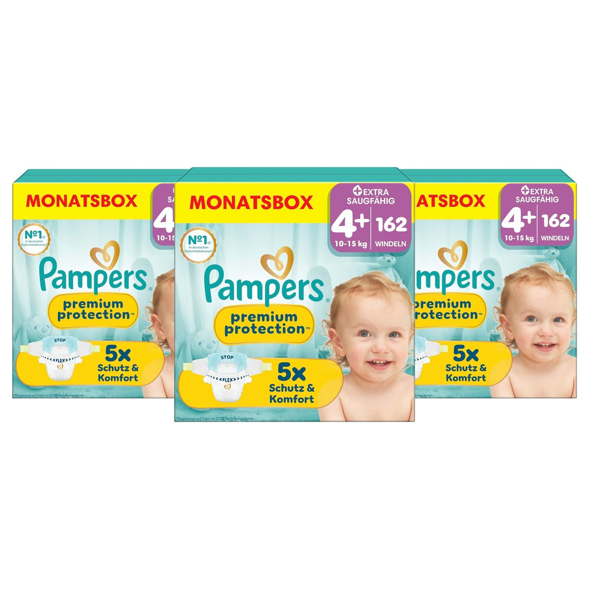 Pampers Premium Protection maat 4+ 162 luiers 10 3 x 15 kg - Voordeelverpakking