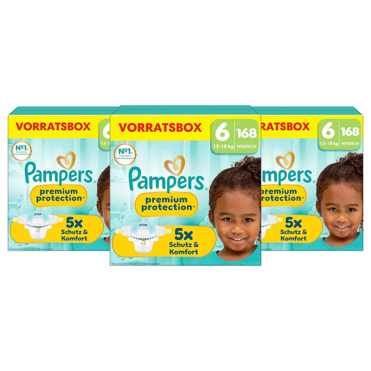 Pampers Premium Protection maat 6, 168 luiers, 13 3 x 18 kg - Voordeelverpakking