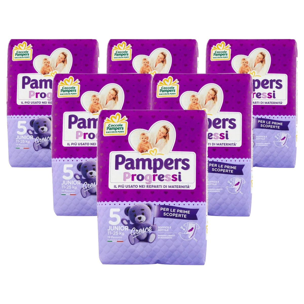 Pampers Progressi Maxi Maat 5 11 19 stuks 6 x 25 kg - Voordeelverpakking