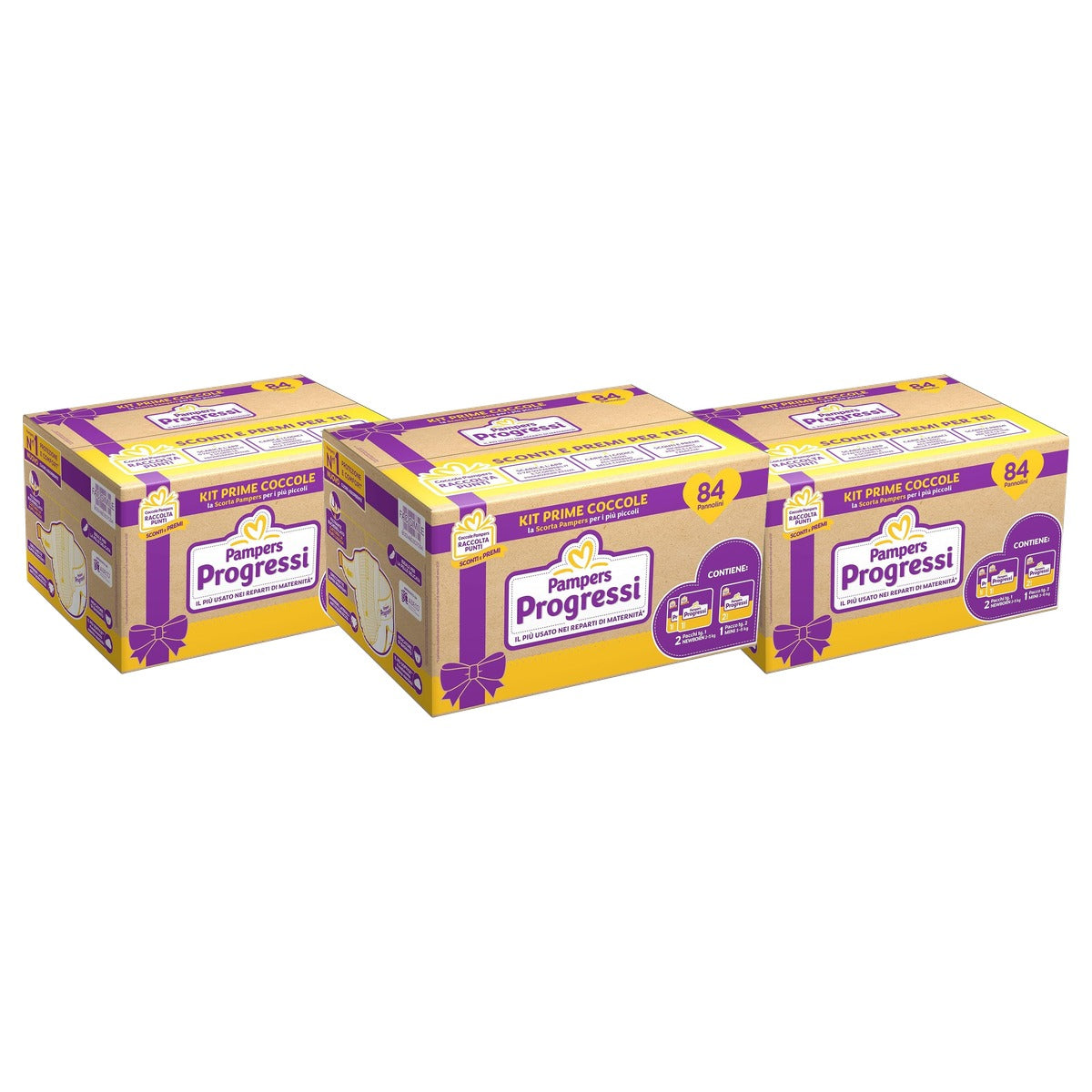 Pampers Vooruitgang eerste dagen 84 luiers maat 1 en 2 - 3-pack