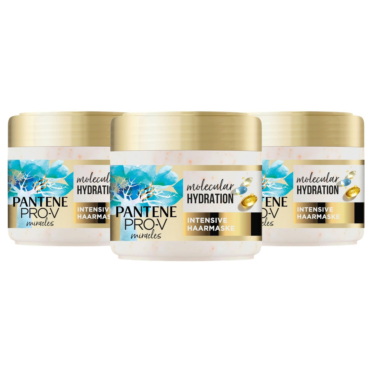 Pantene Pro-V Deep Hydration haarmasker met biotine 3 x 300 ml - Voordeelverpakking