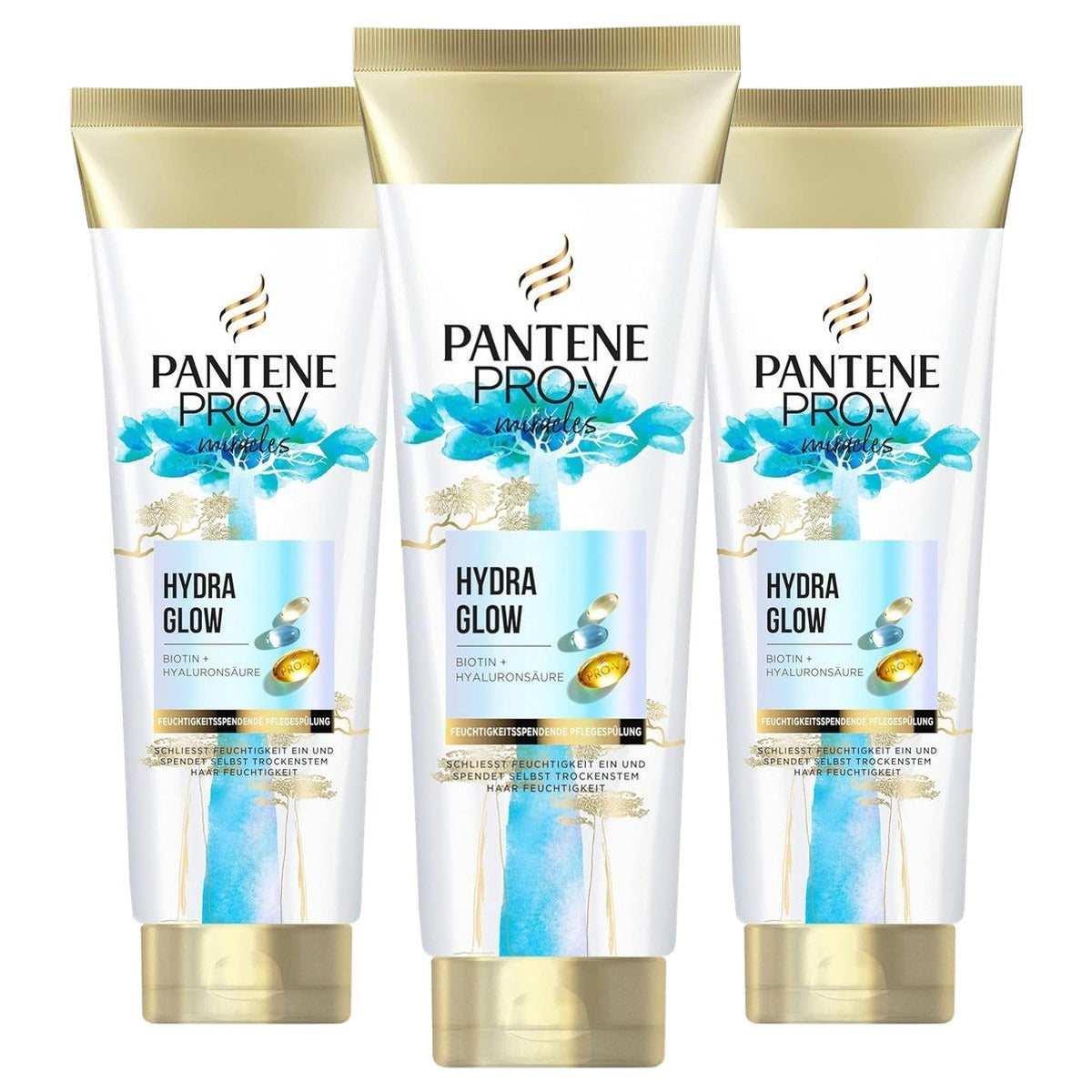 Pantene Pro-V Hydra Glow verzorgende spoeling 3 x 160 ml - Voordeelverpakking