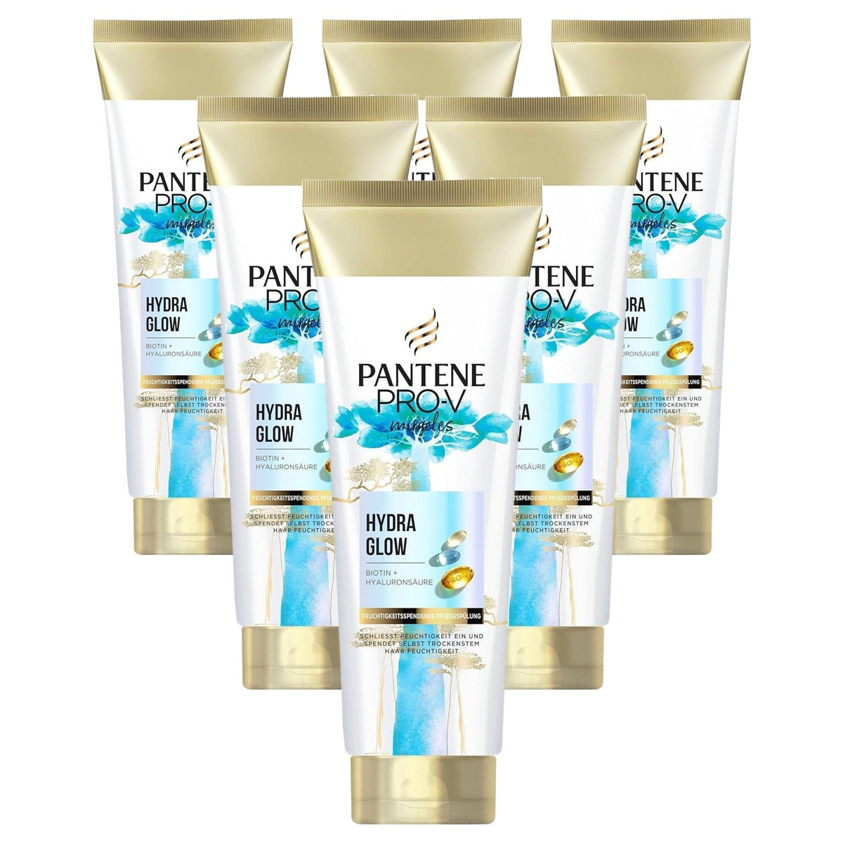 Pantene Pro-V Hydra Glow verzorgende spoeling 6 x 160 ml - Voordeelverpakking