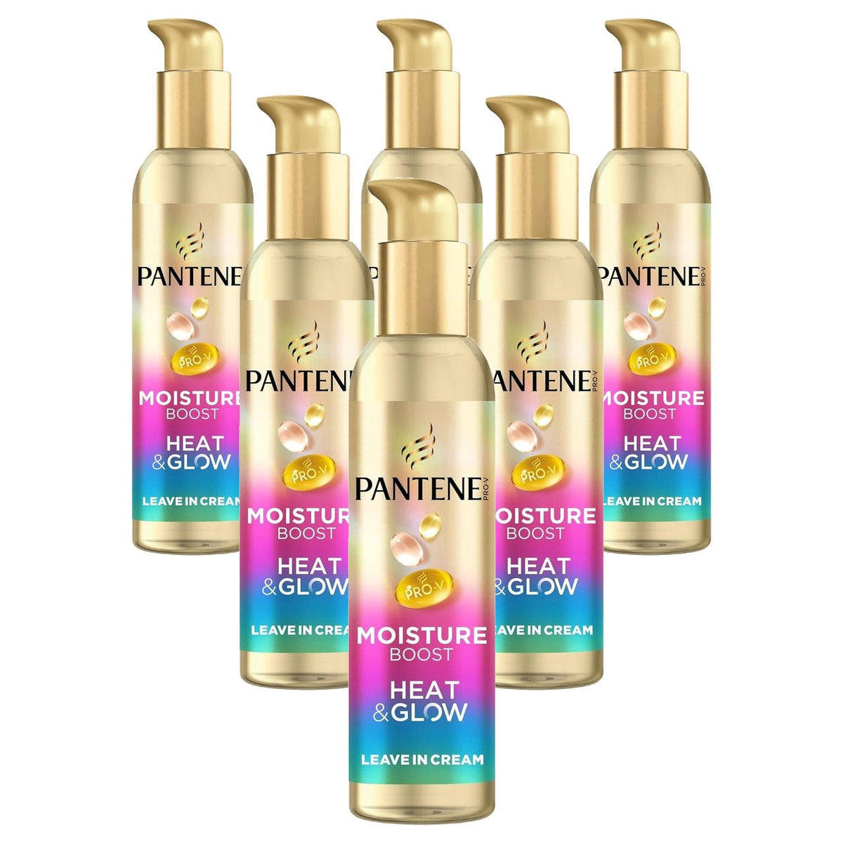 Pantene Pro-V Moisture Boost Heat & Glow Leave-In-crème 6 x 135 ml - Voordeelverpakking