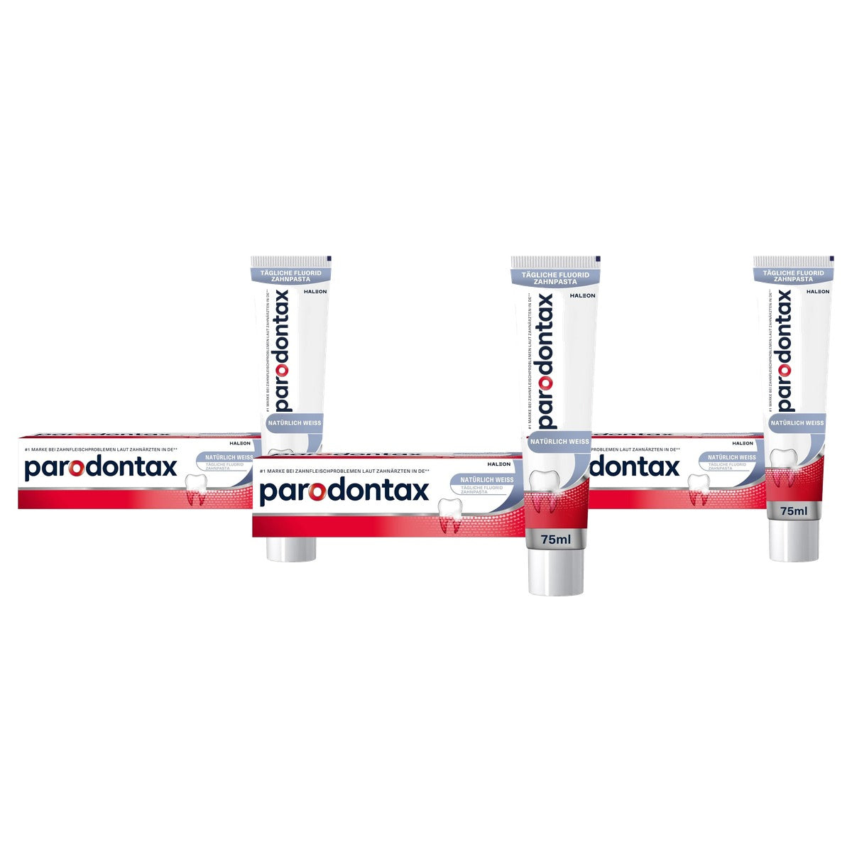 Parodontax Natuurlijk Wit Tandpasta 3 x 75 ml - Voordeelverpakking