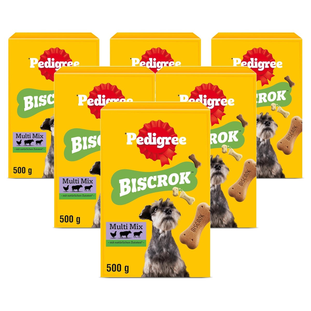 Pedigree Biscrok Multi Mix hondensnack kip, rund & lam 6 x 500 g - 6-pack