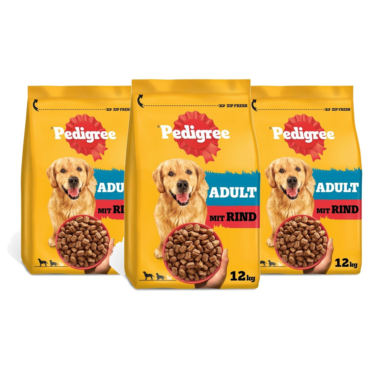 Pedigree Complete hondenvoer rundvlees en groenten 12 kg - 3-pack