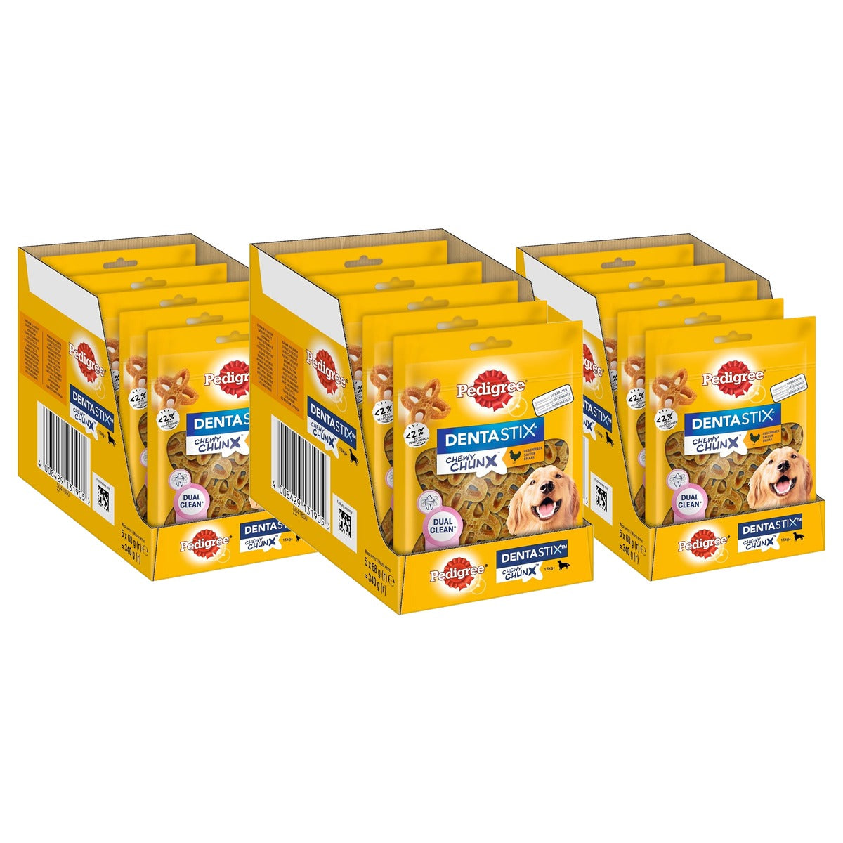 Pedigree Dentastix Chewy Chunx hondensnack kip 5 x 68 g - 3-pack