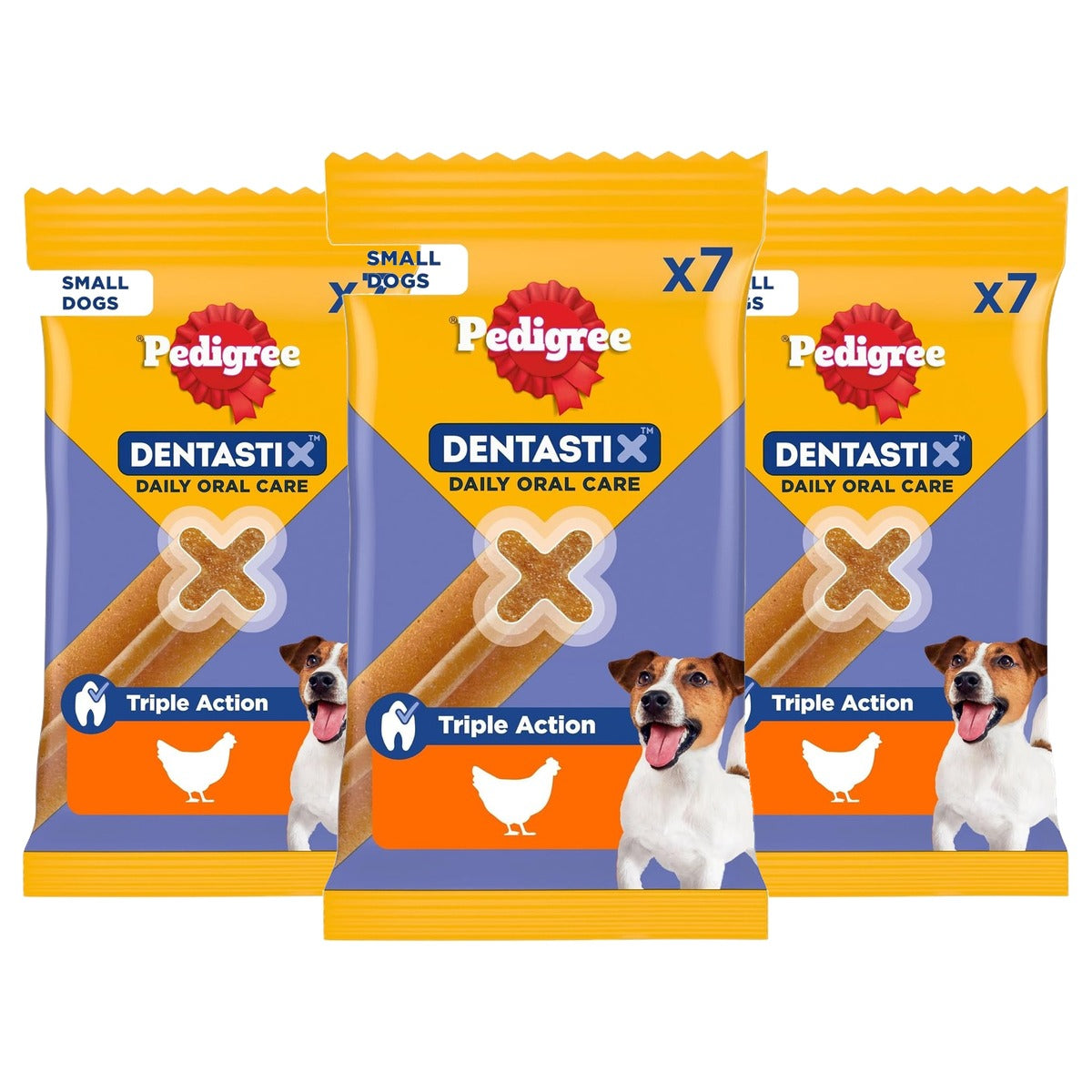Pedigree Dentastix hondensnack kip en rundvlees 10 x 7 stuks - 3-pack
