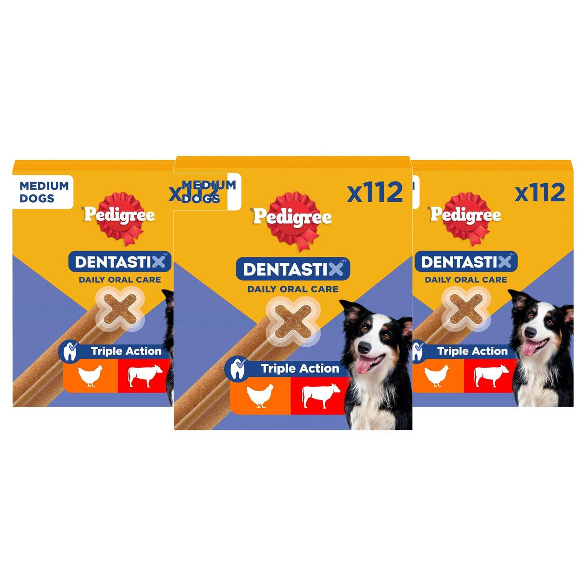 Pedigree DentaStix hondensnack kip en rundvlees 1 x 112 stuks - 3-pack