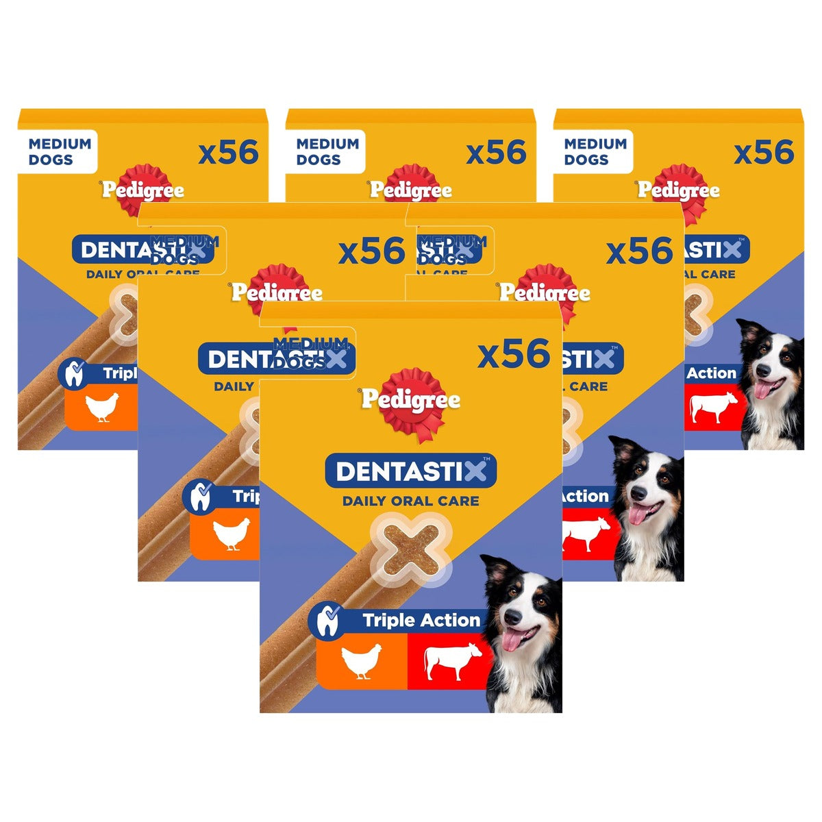 Pedigree DentaStix hondensnack kip & rundvlees 56 stuks / 1,44 kg - 6-pack