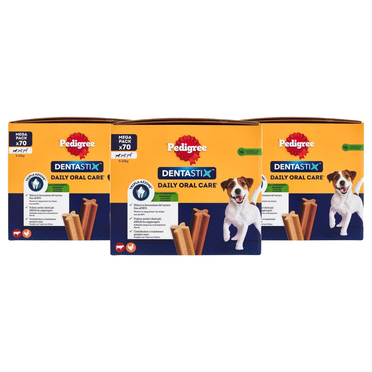 Pedigree Dentastix hondensnack mondhygiëne 5-10 kg 70 stuks - 3-pack