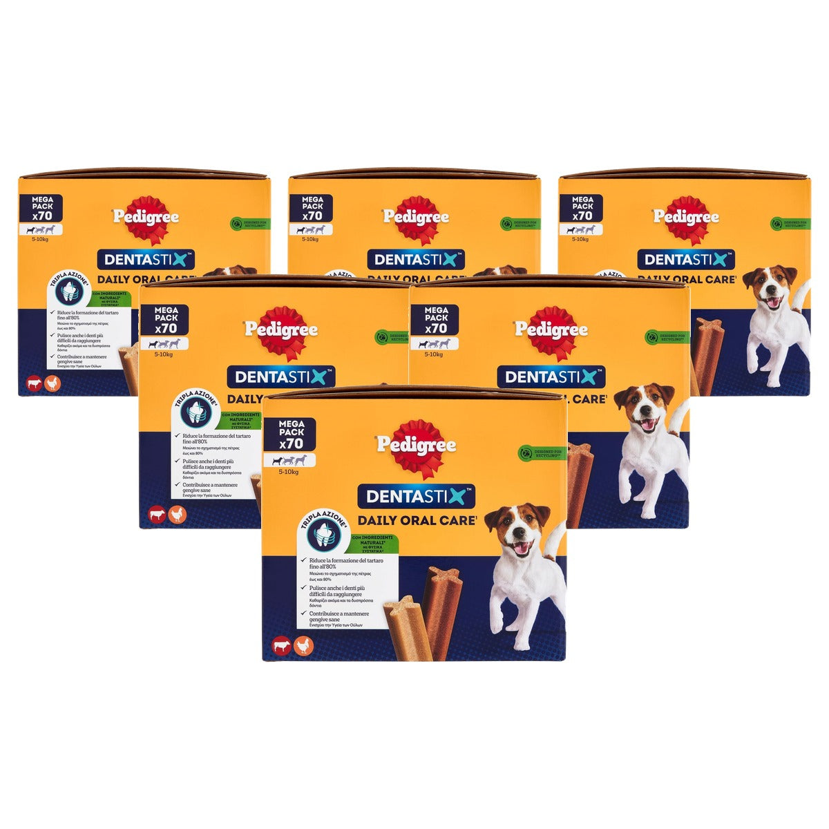Pedigree Dentastix hondensnack mondhygiëne 5-10 kg 70 stuks - 6-pack