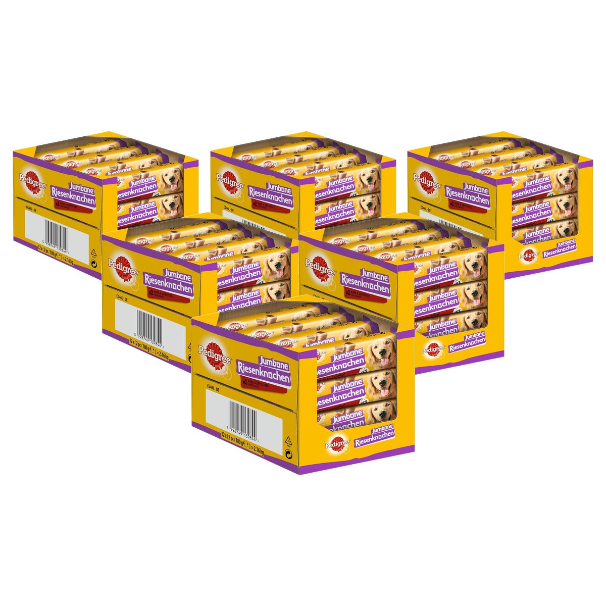 Pedigree Jumbone Reuzenbotten middelgroot rund & gevogelte hondensnack 12 x 2 stuks - 6-pack