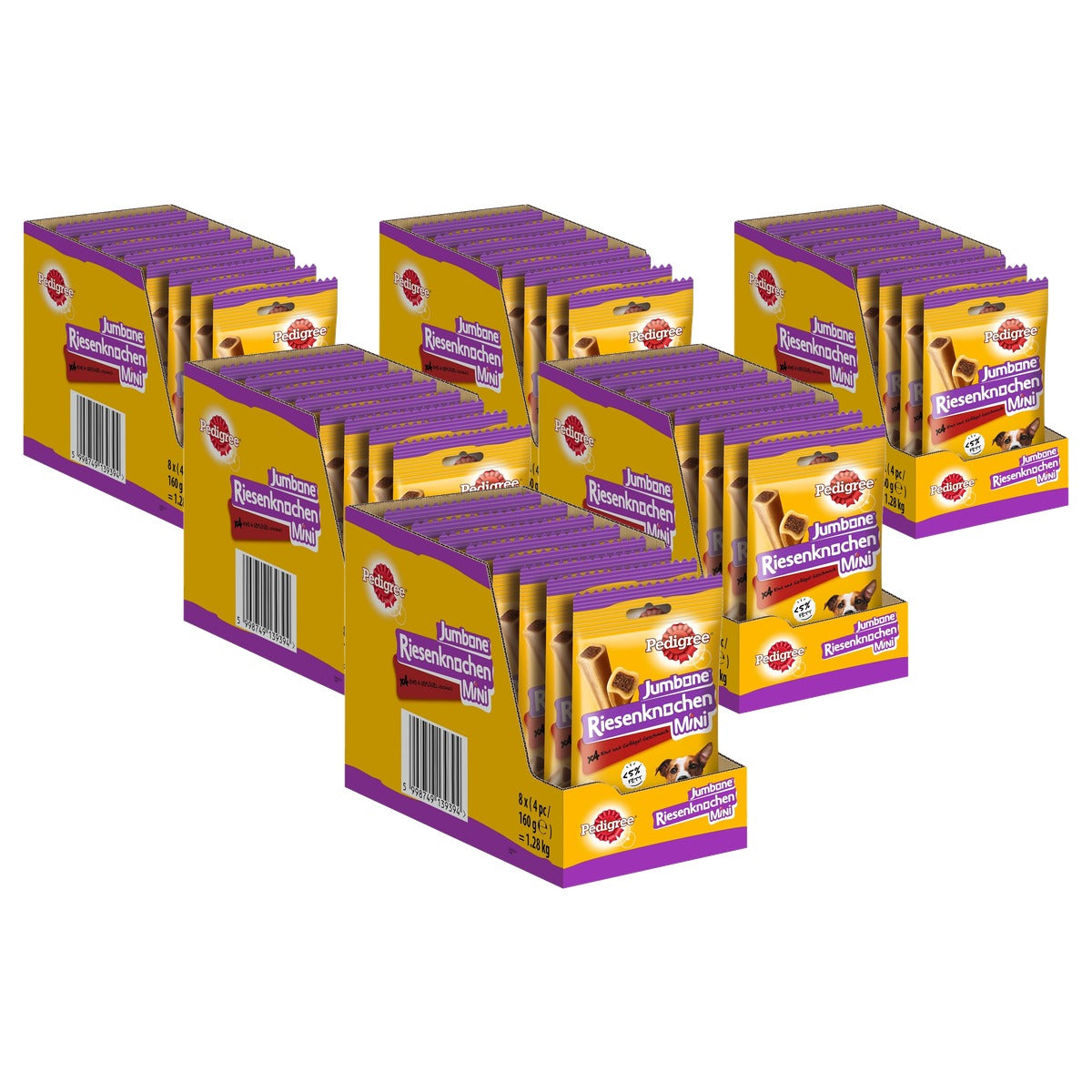 Pedigree Jumbone Reuzenbotten mini rund & gevogelte hondensnack 8 x 4 stuks - 6-pack