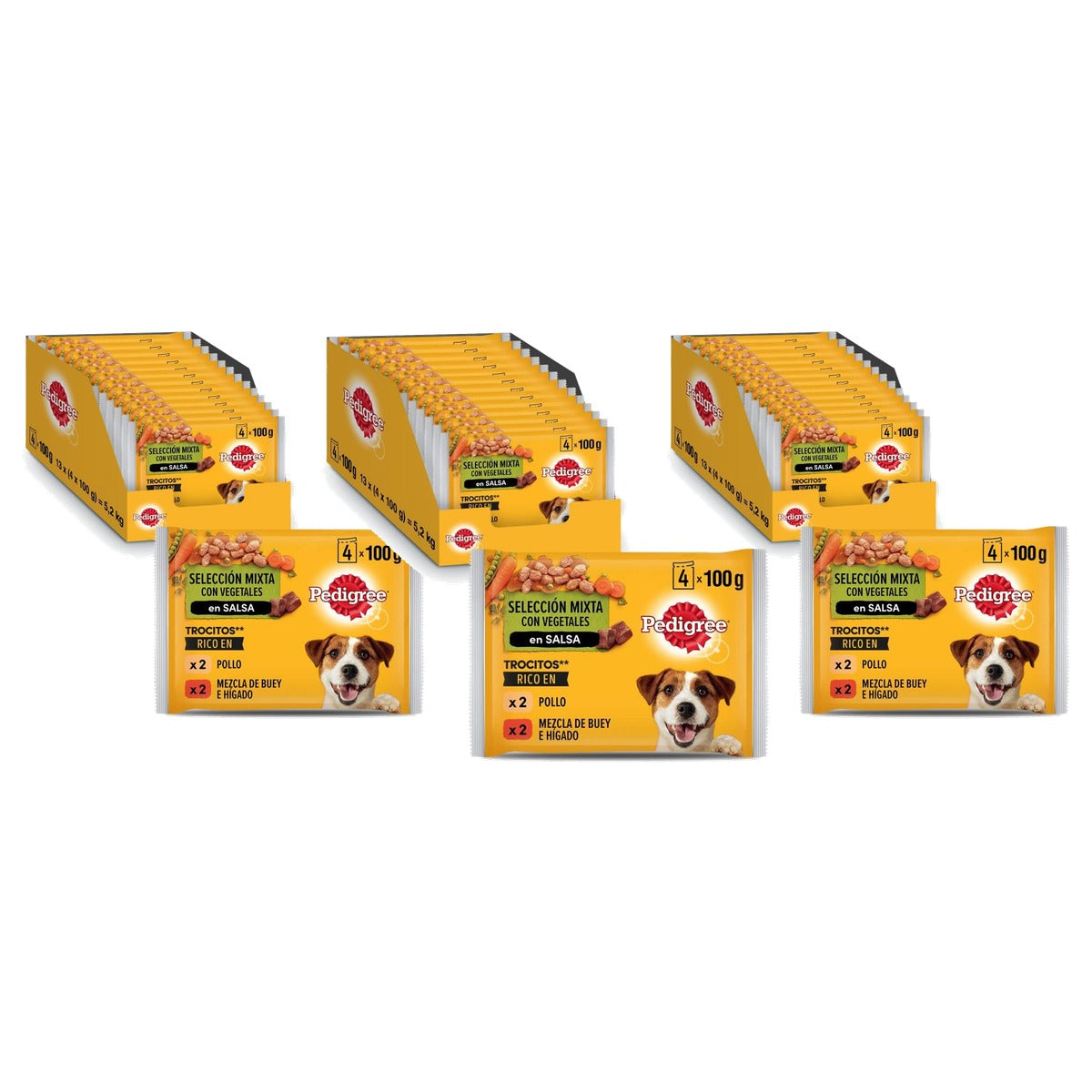 Pedigree hondenvoer kip en rund met groenten in jus 13 x 4 x 100 g - 3-pack