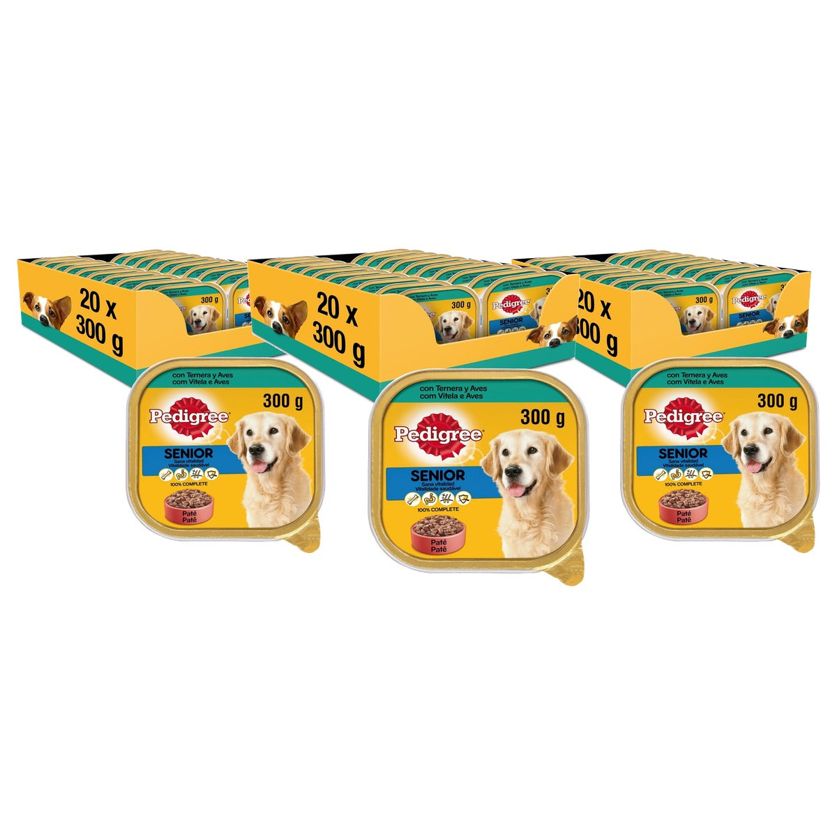 Pedigree Nat hondenvoer paté kalfsvlees en gevogelte 20 x 300 g - 3-pack