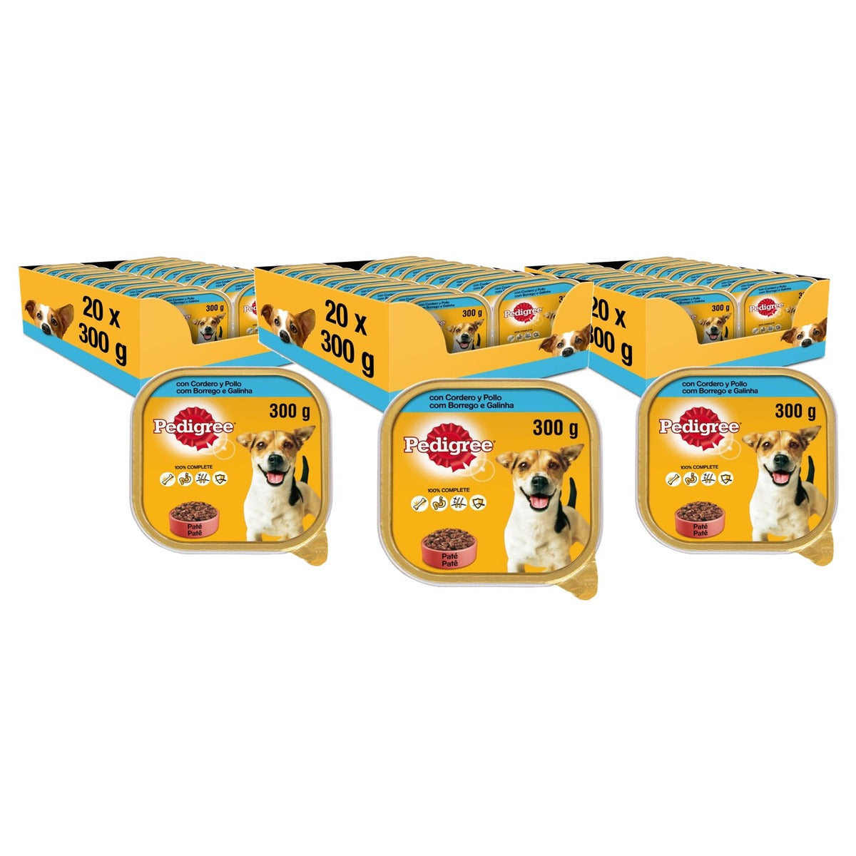 Pedigree Natvoer hondenvoer paté lam en kip 20 x 300 g - 3-pack