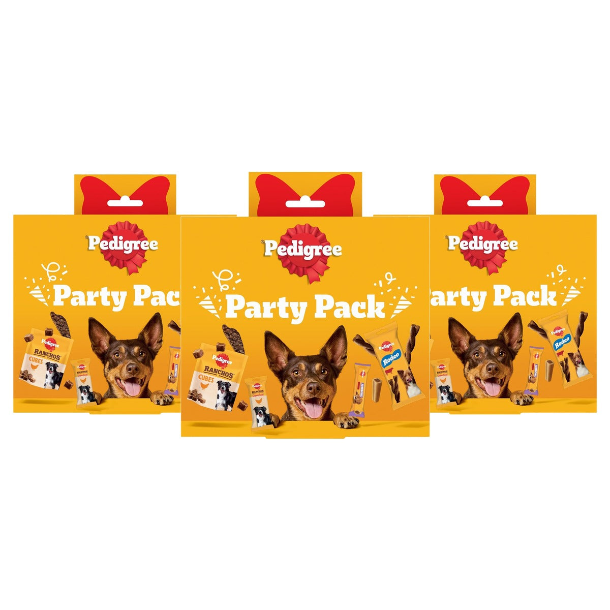 Pedigree Party Pack hondensnack kip, rund en gevogelte 241 g - 3-pack