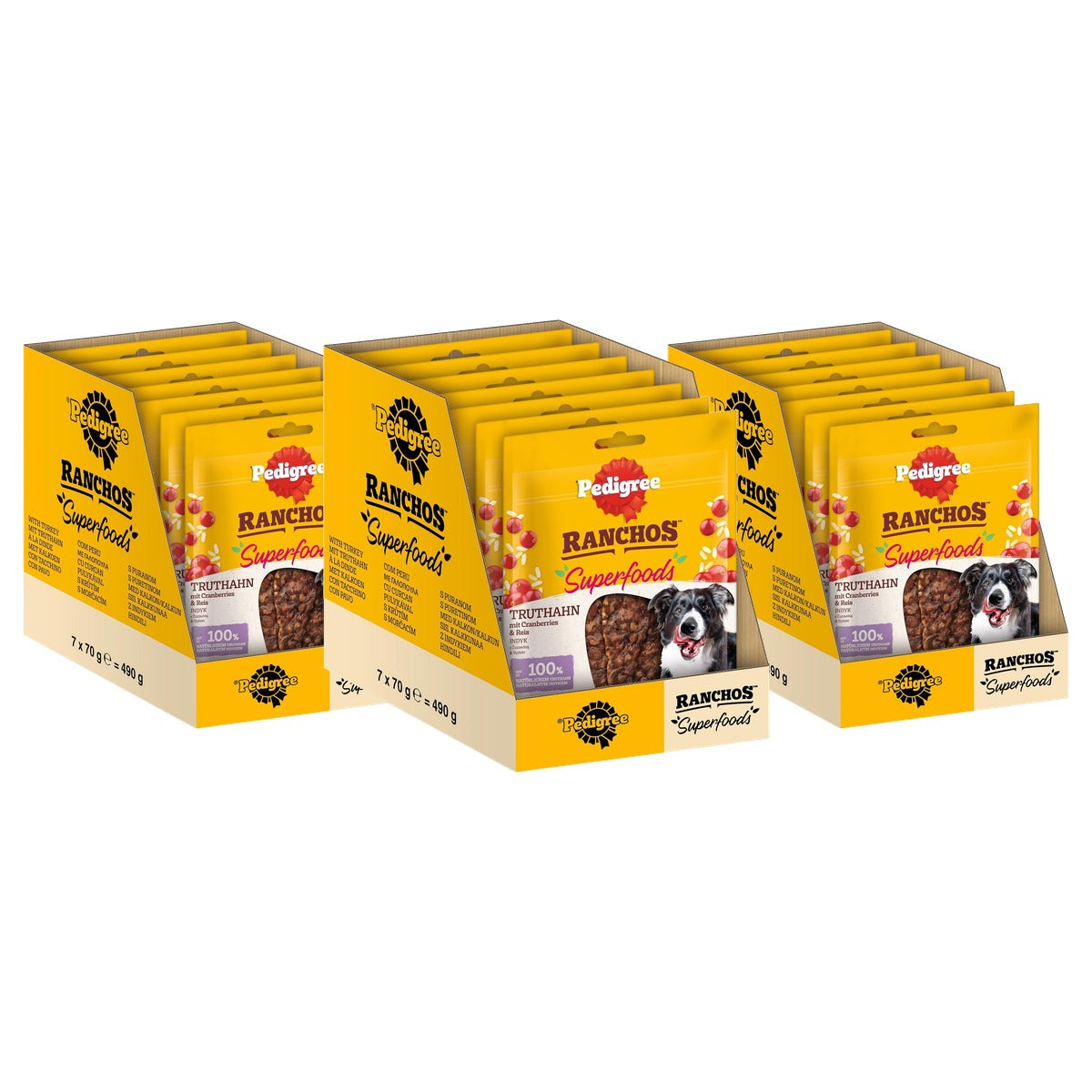 Pedigree Ranchos Superfoods hondensnack kalkoen 7 x 70 g - 3-pack