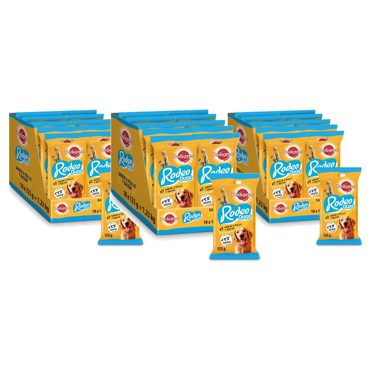 Pedigree Rodeo Ropper hondensnack kip en spek 10 x 123 g - 3-pack