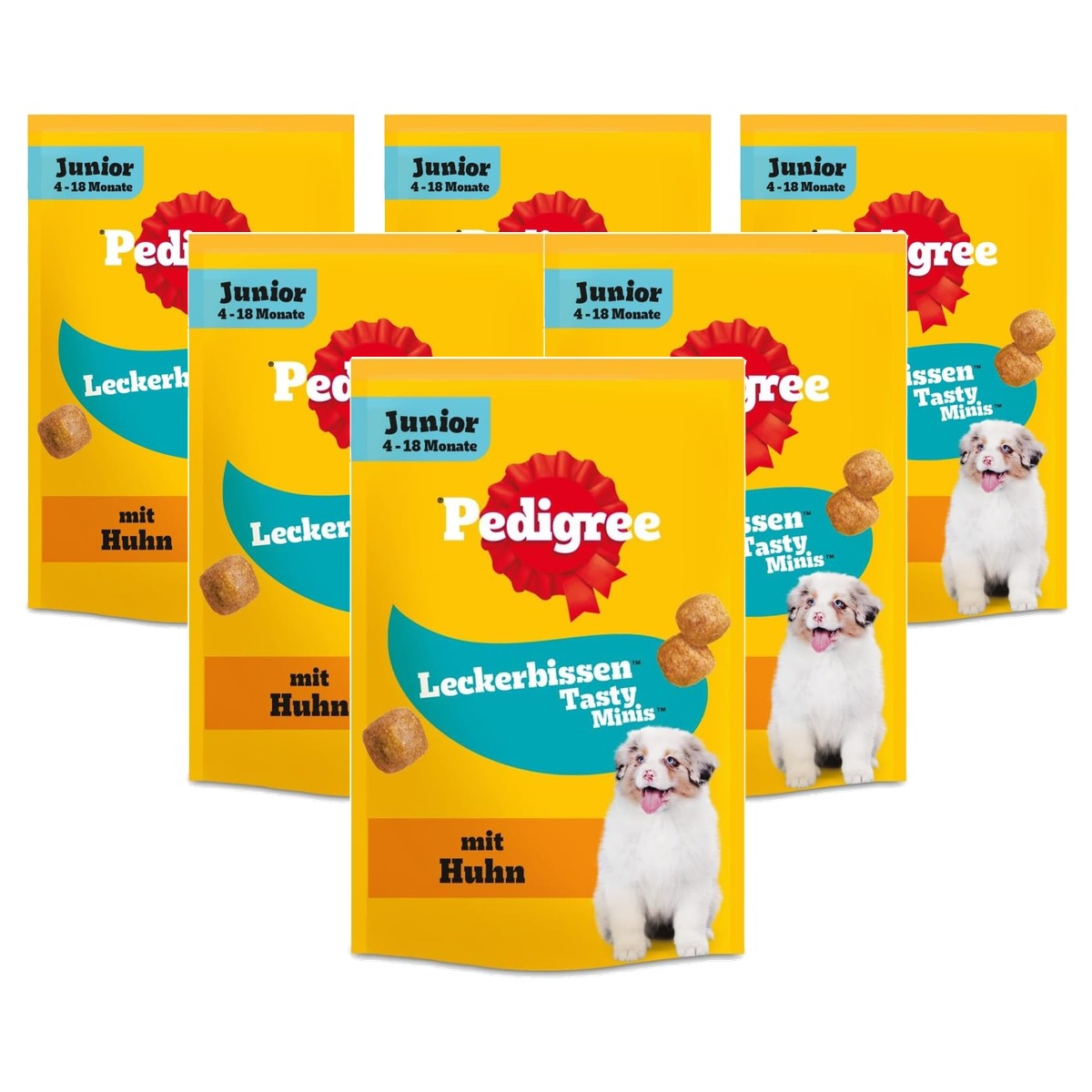 Pedigree Tasty Minis Junior hondensnack kip 6 x 125 g - 6-pack