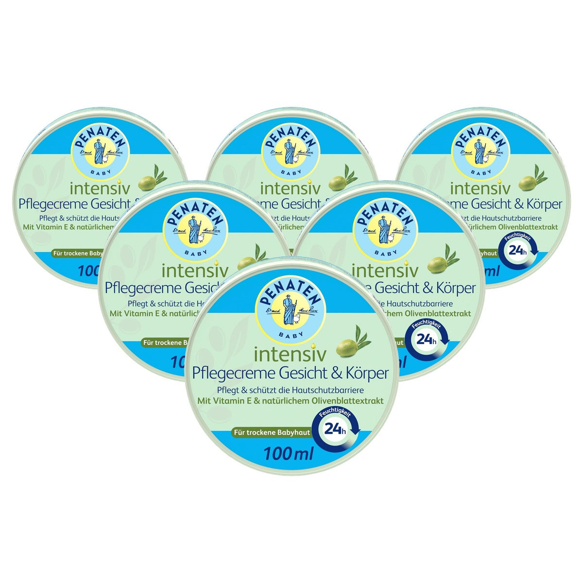 Penaten Intensiv Baby verzorgende crème gezicht & lichaam 6 x 100 ml - Voordeelverpakking