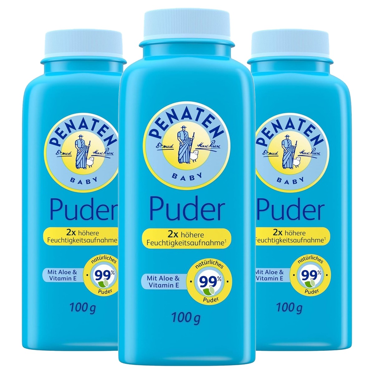 Penaten Natuurlijk babypoeder 3 x 100 g - Voordeelverpakking