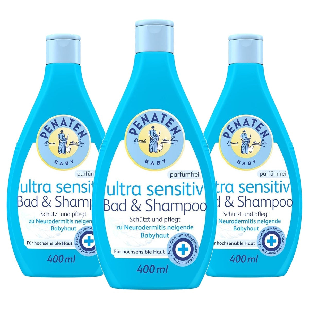 Penaten Ultra Sensitive bad & shampoo 3 x 400 ml - Voordeelverpakking