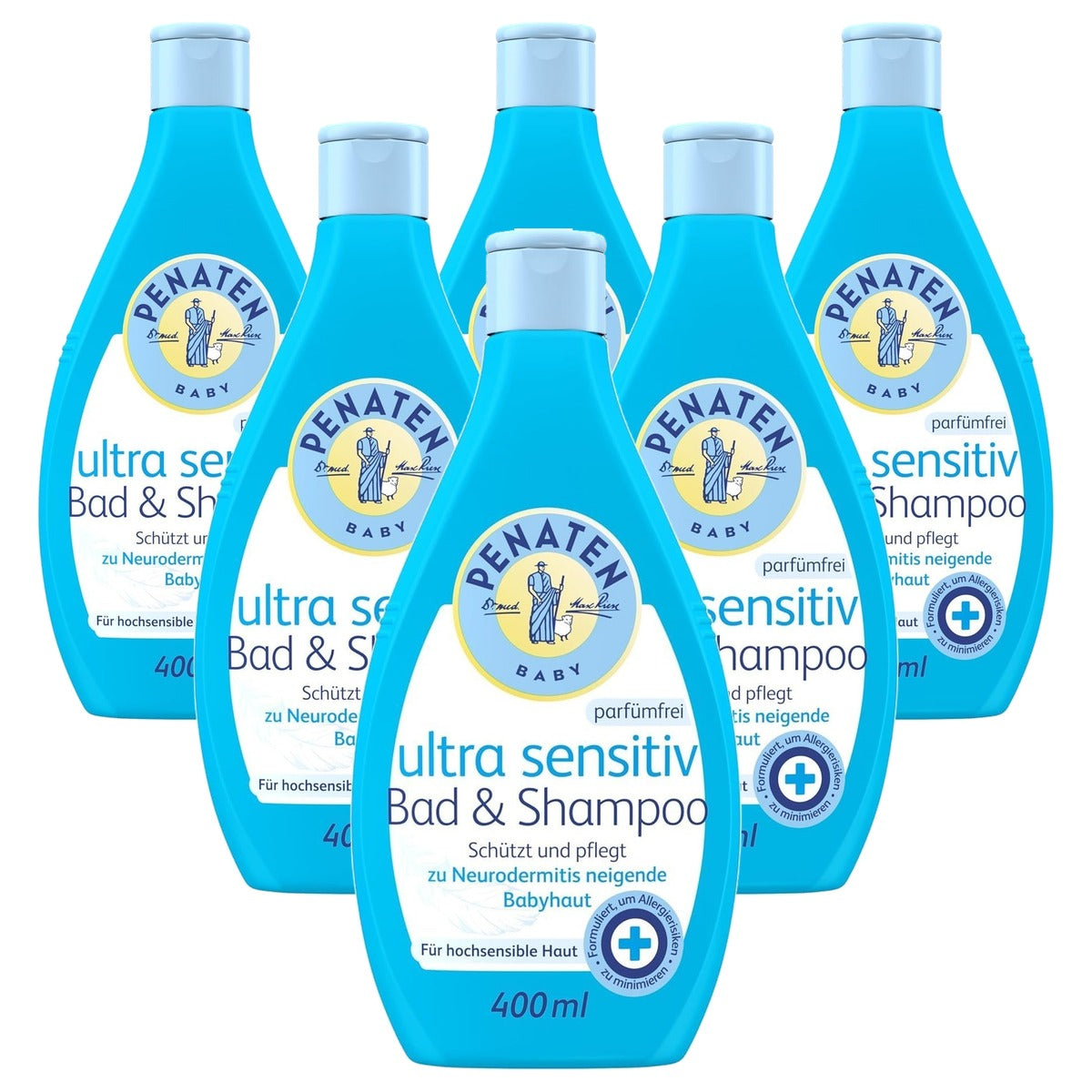 Penaten Ultra Sensitive bad & shampoo 6 x 400 ml - Voordeelverpakking