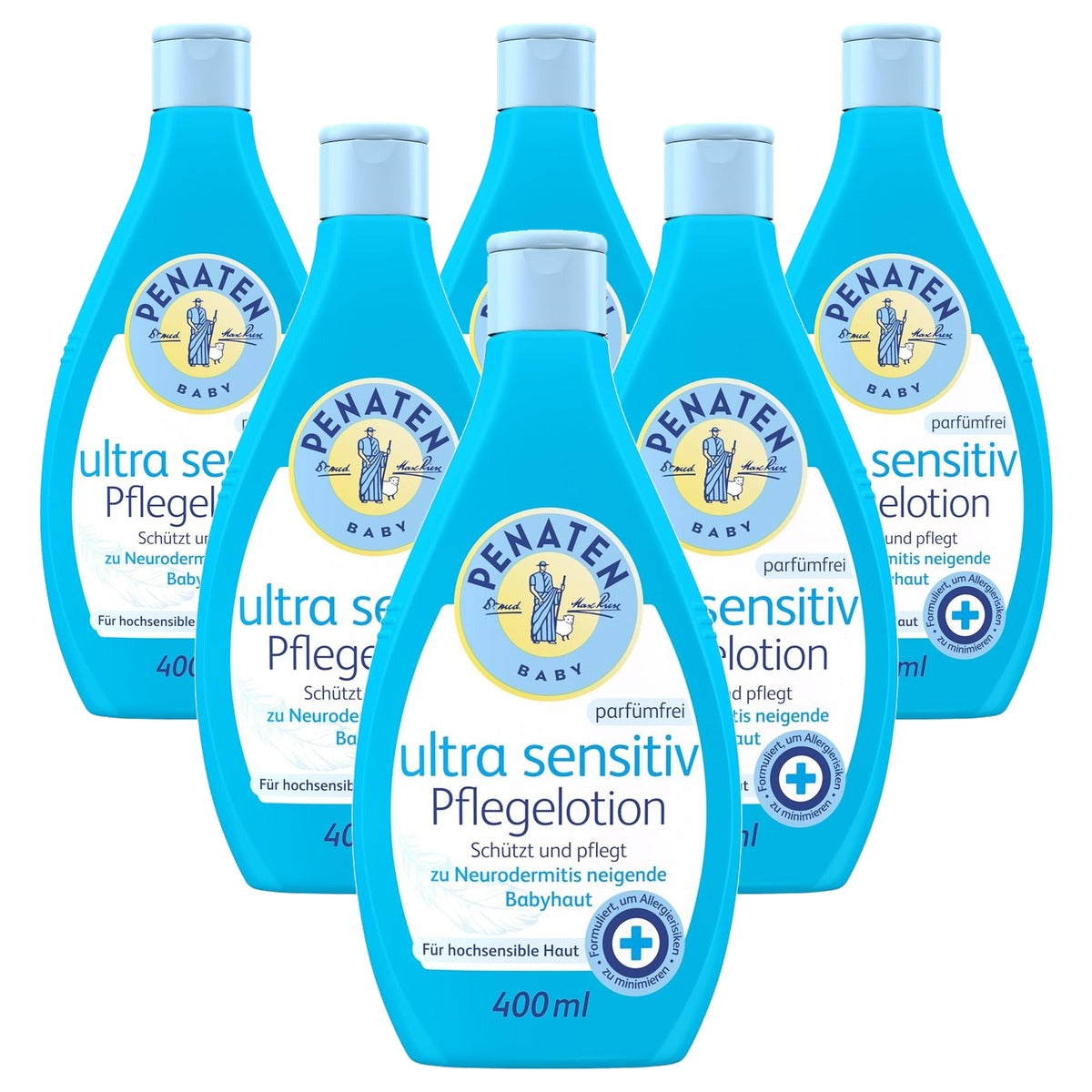 Penaten Ultra Sensitive verzorgende lotion parfumvrij 6 x 400 ml - Voordeelverpakking