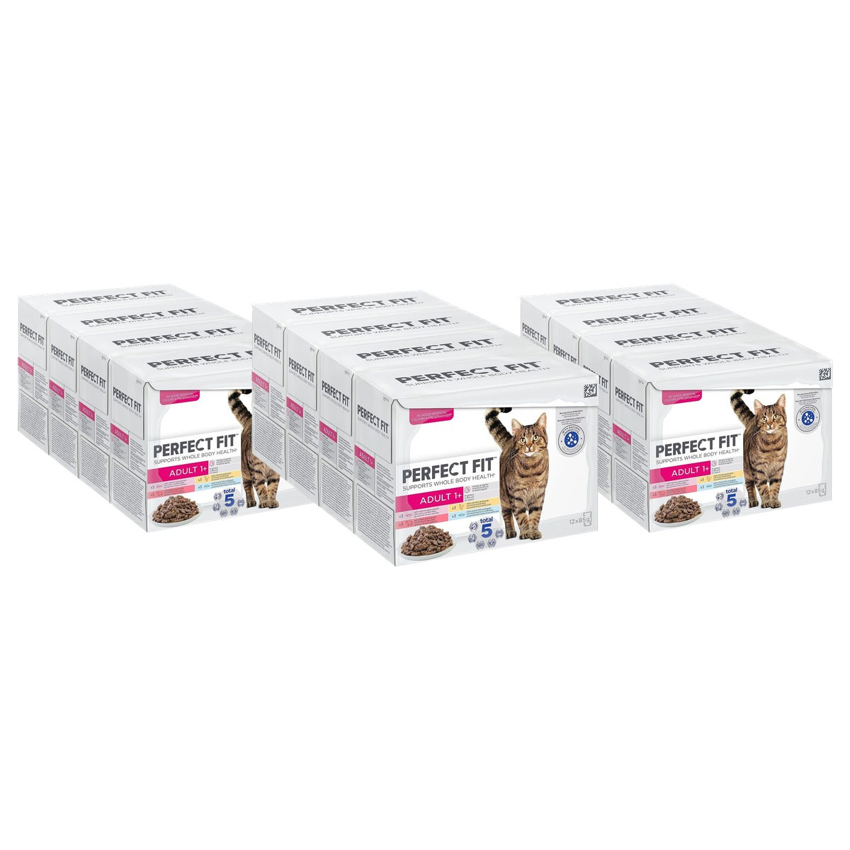 Perfect Fit Adult 1+ natvoer kattenvoer Selectie 48 x 85 g - 3-pack