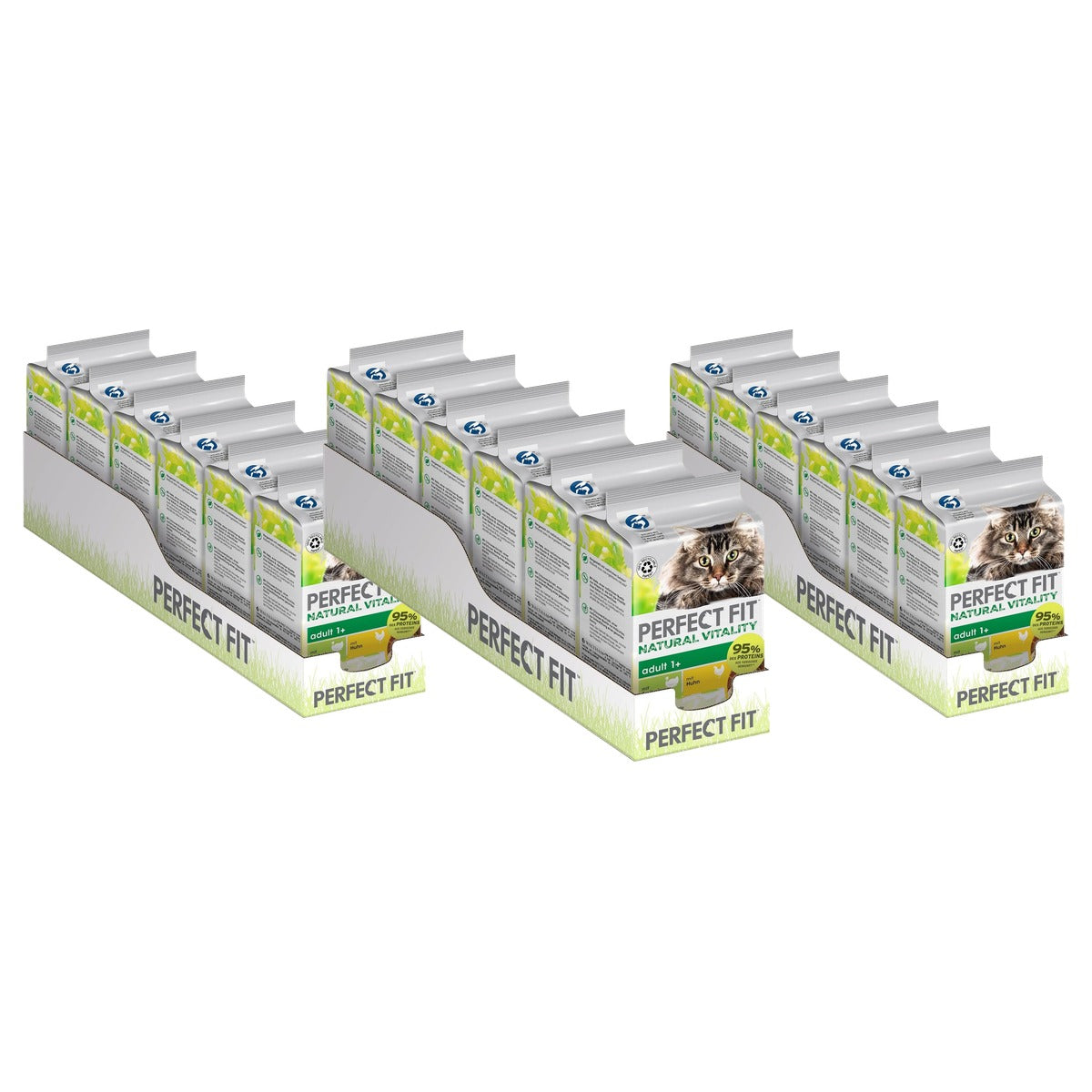 Perfect Fit Adult 1+ Premium natvoer kattenvoer Kip & Kalkoen 36 x 50 g - 3-pack