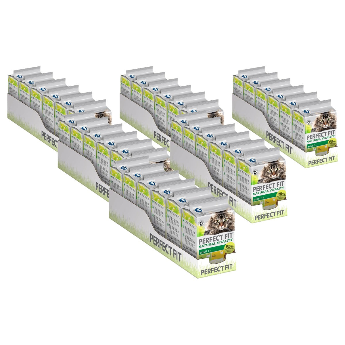Perfect Fit Adult 1+ Premium natvoer kattenvoer Kip & Kalkoen 36 x 50 g - 6-pack