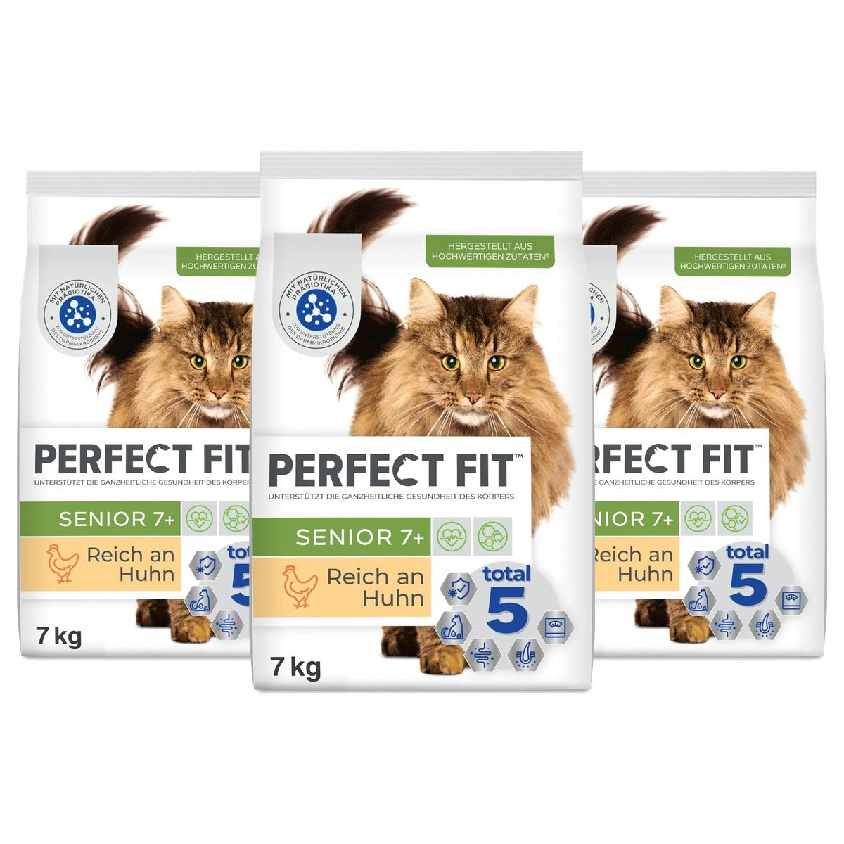 Perfect Fit Senior 7+ droogvoer kat Kip 7 kg - 3-pack