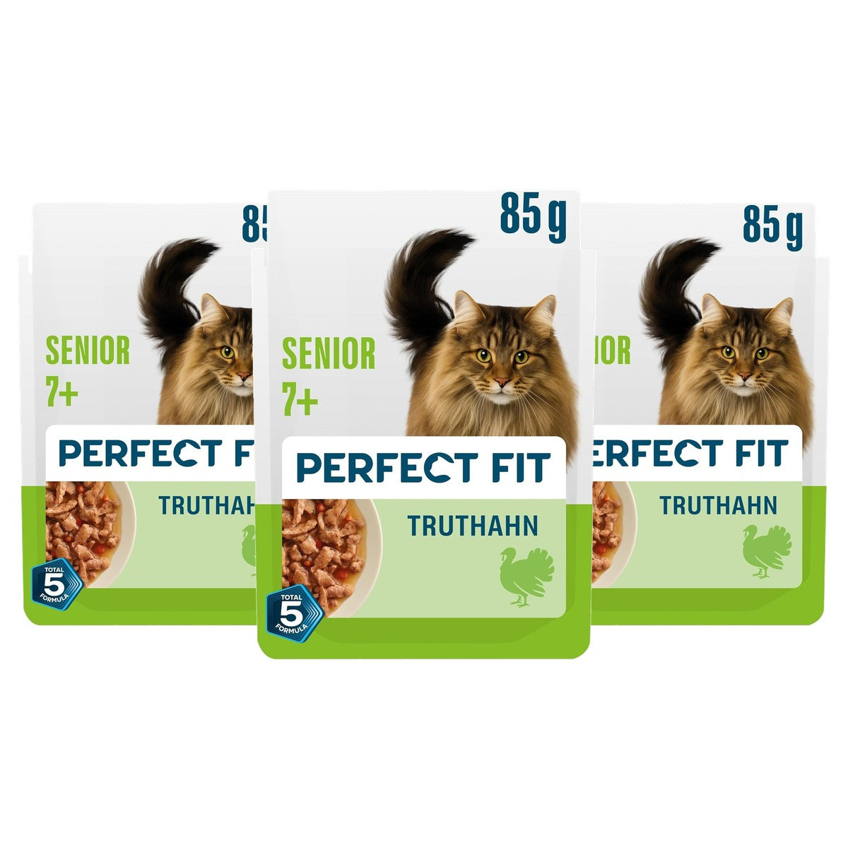 Perfect Fit Senior 7+ natvoer kattenvoer kalkoen & wortelen 12 x 85 g - 3-pack